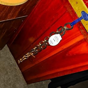 L/XL Gold & Black Metal Chain Link Belt